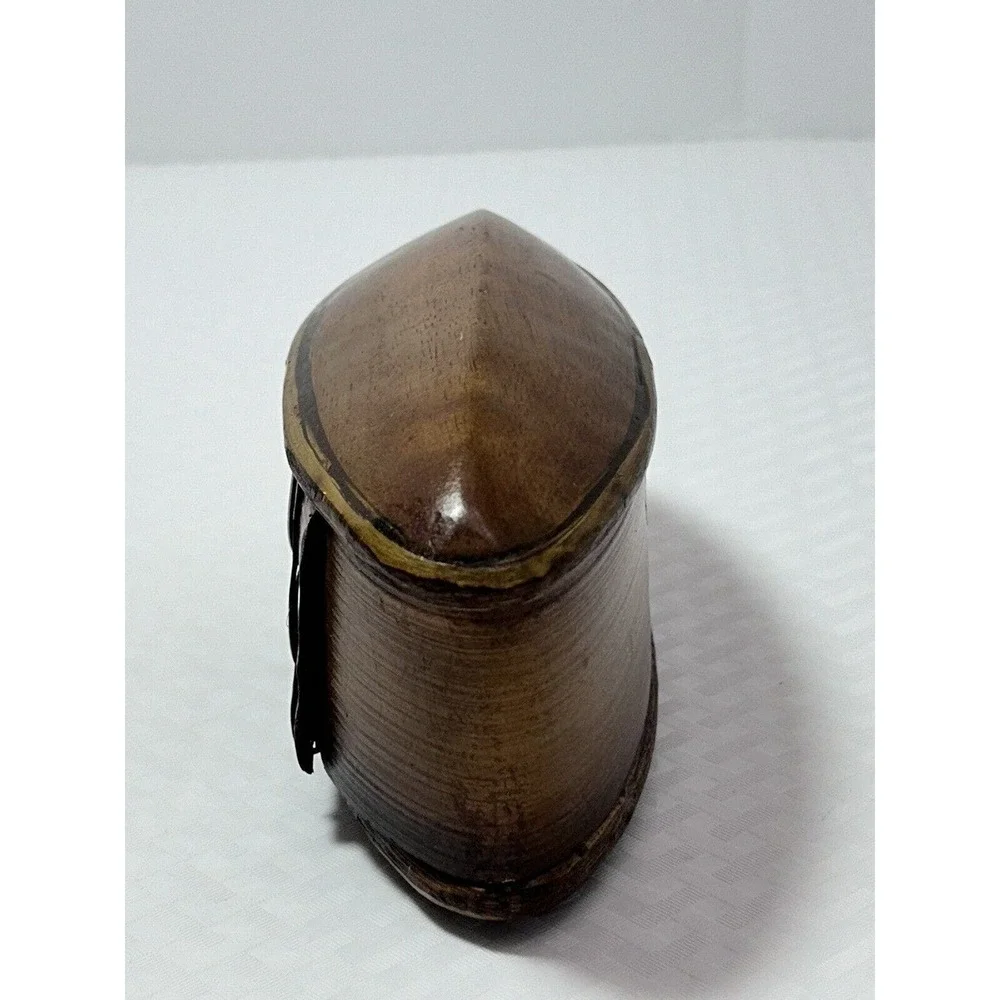 Thai AKHA Hill Tribe Bamboo Mulberry Wood Oval Tobacco Box‎ 2.5”